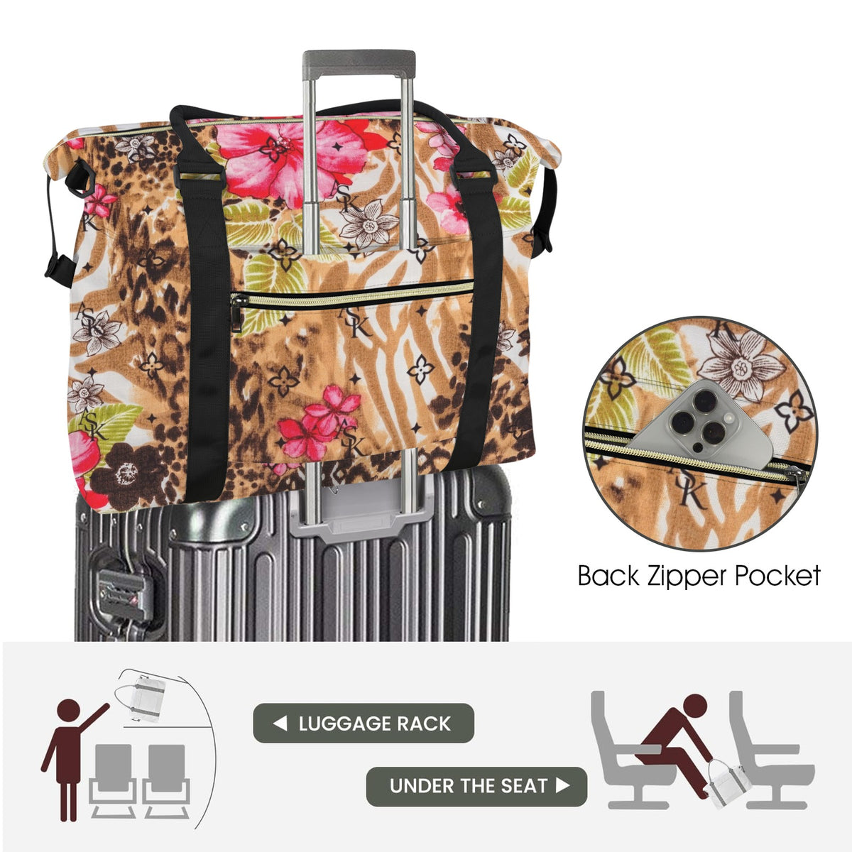 BODEGA TRAVEL TROLLEY -CHEETAH FLORAL