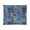 Monogram Pet Patchwork Comforter - Blue Paw & Heart Bedding