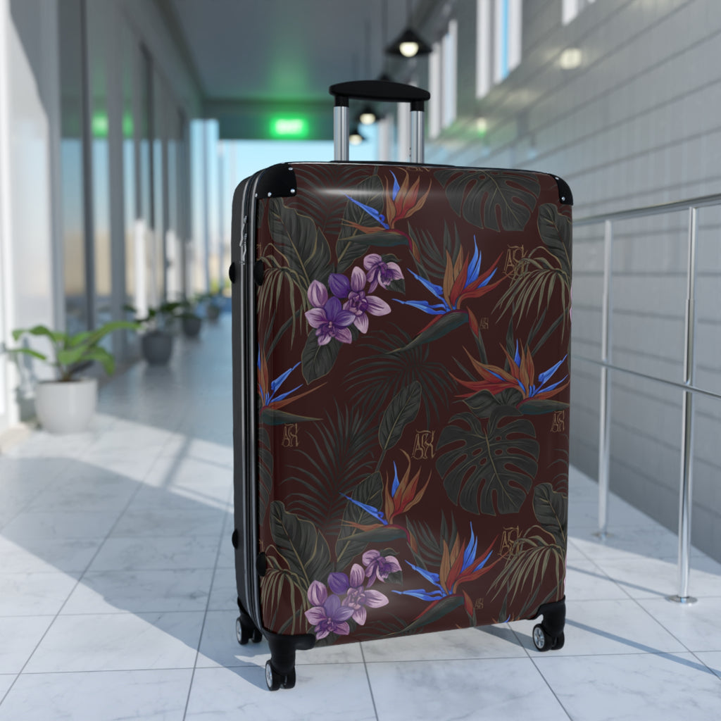 Tropical Night Carry-On Suitcase — Floral Bird of Paradise Luggage