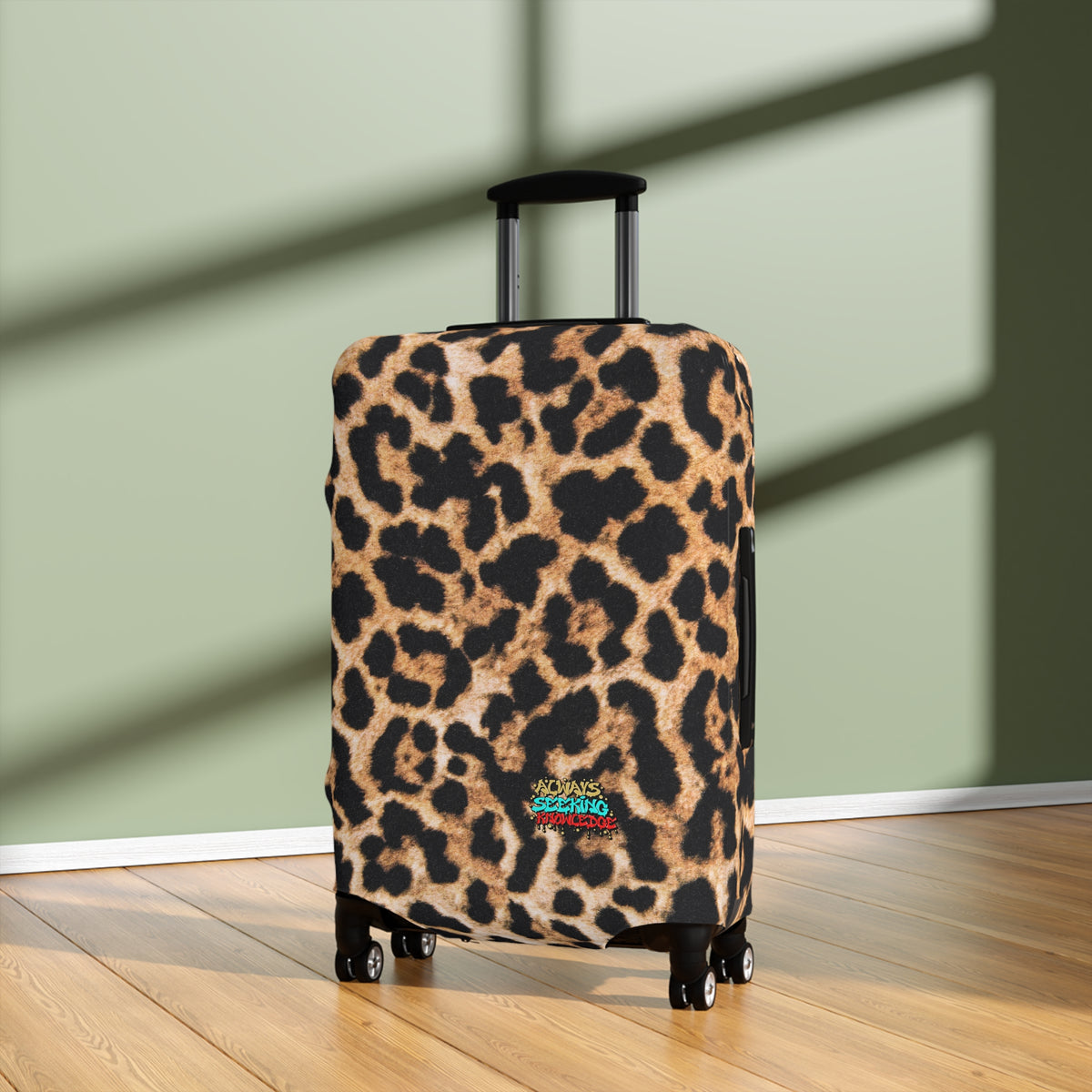 Leopard Print Luggage Cover — Stylish Animal-Print Travel Protector