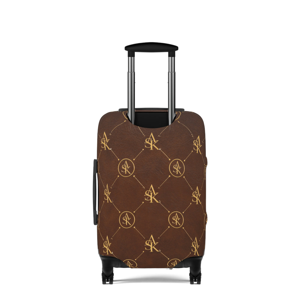 Monogrammed Brown Luggage Cover – Luxury Travel Protector