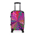 Vibrant Kaleidoscope Suitcase – Colorful Travel Carry-On with Psychedelic Floral Burst Design