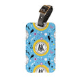 Retro Blue Monogram Luggage Tag — Personalized Initials Travel ID