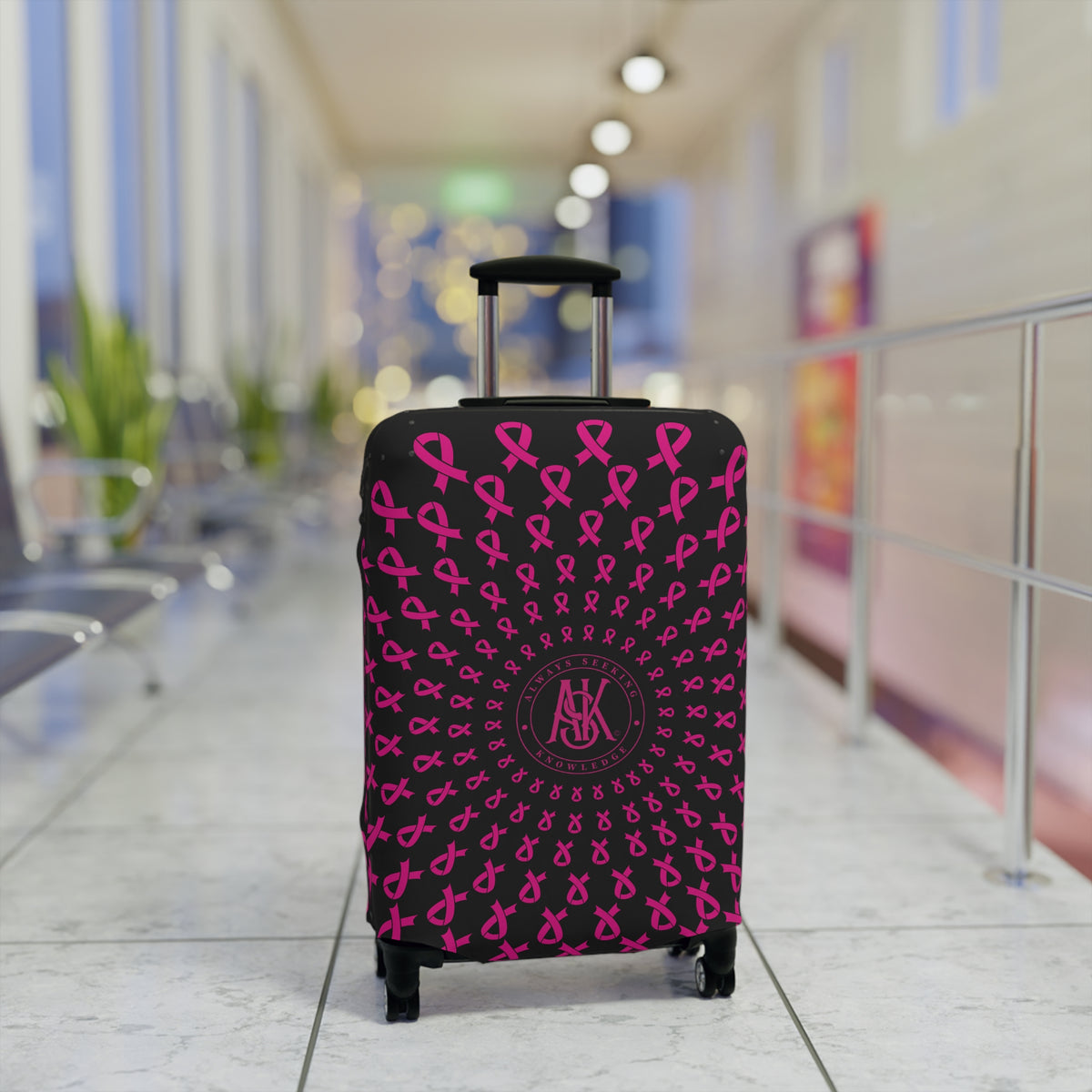 REVA ROLLER  Luggage Cover — Pink Ribbon Travel Protector