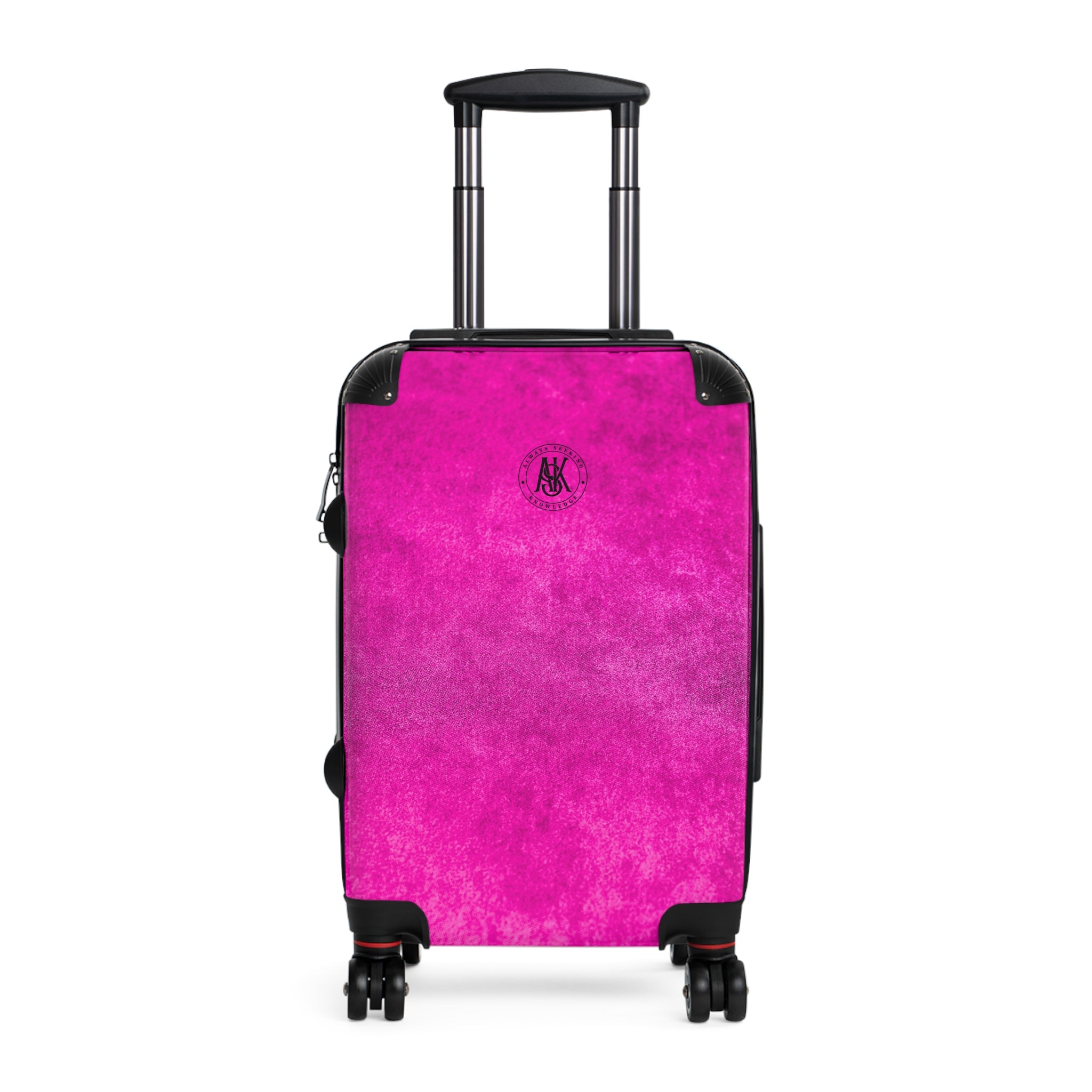 Pink Velvet Luggage Cover Suitcase — Bright Fuchsia Travel Protector