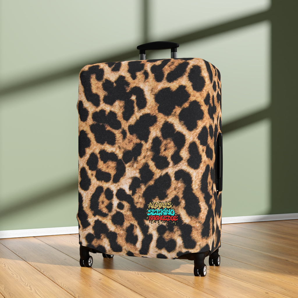 Leopard Print Luggage Cover — Stylish Animal-Print Travel Protector