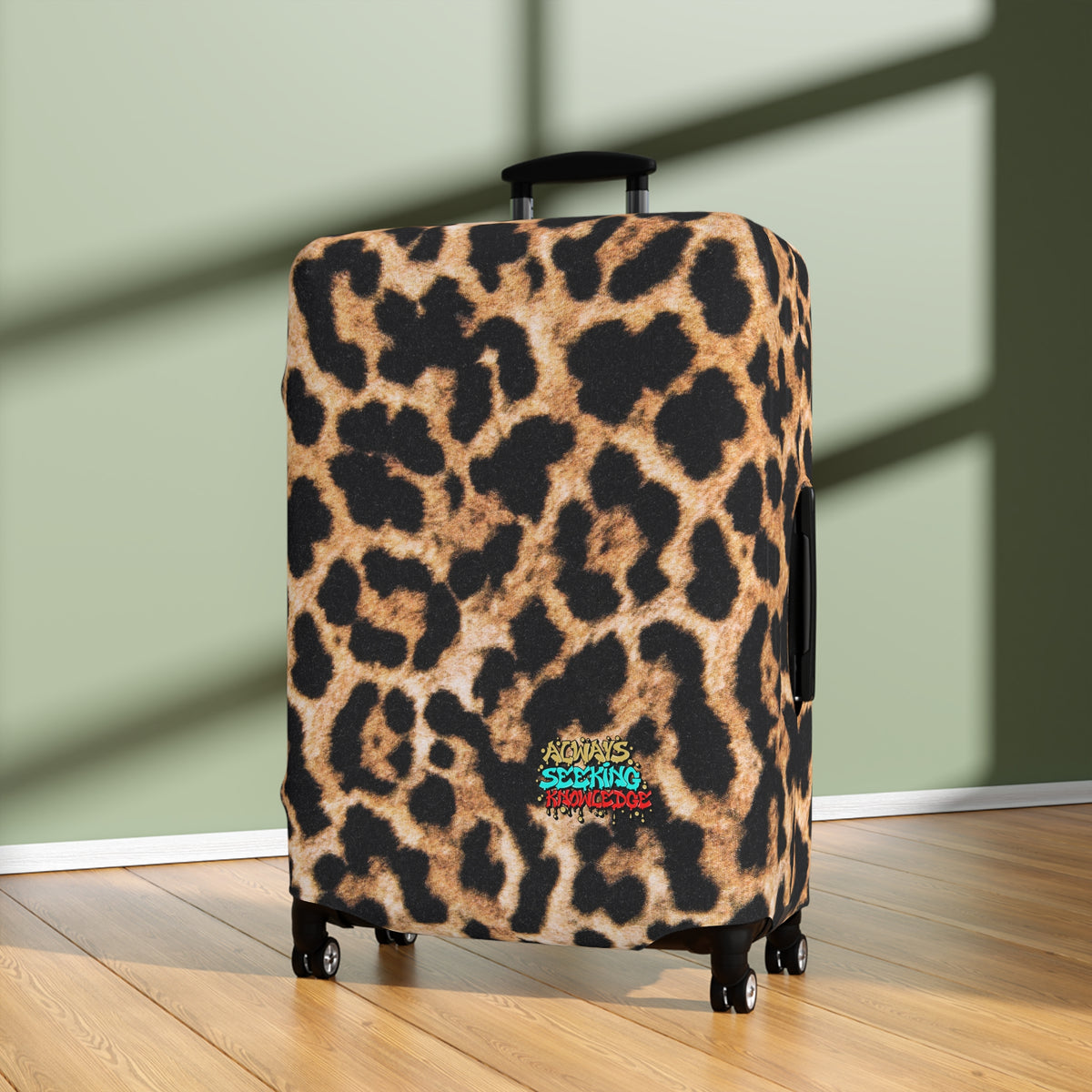 Leopard Print Luggage Cover — Stylish Animal-Print Travel Protector
