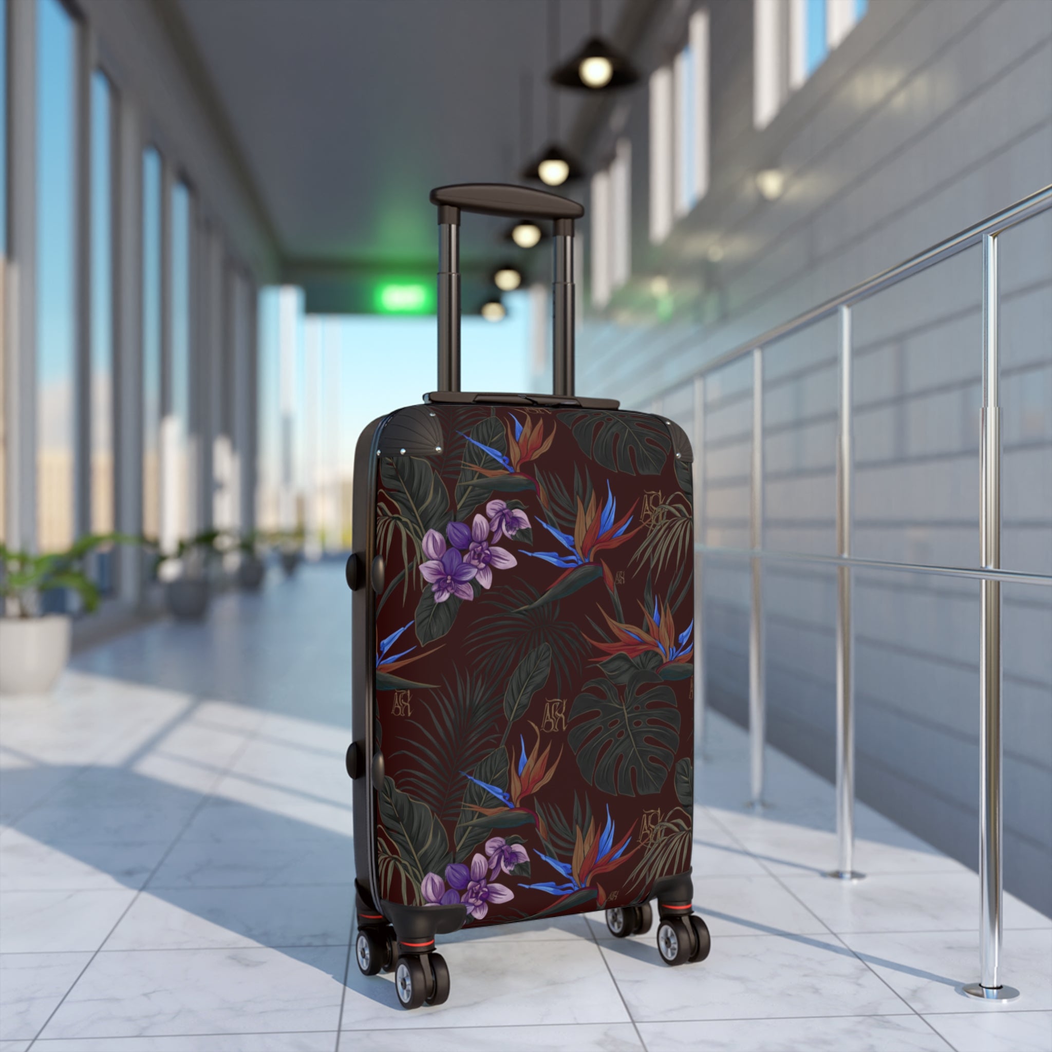 Tropical Night Carry-On Suitcase — Floral Bird of Paradise Luggage