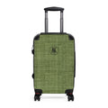 Green Linen Monogram Suitcase — Personalized Carry-On Luggage