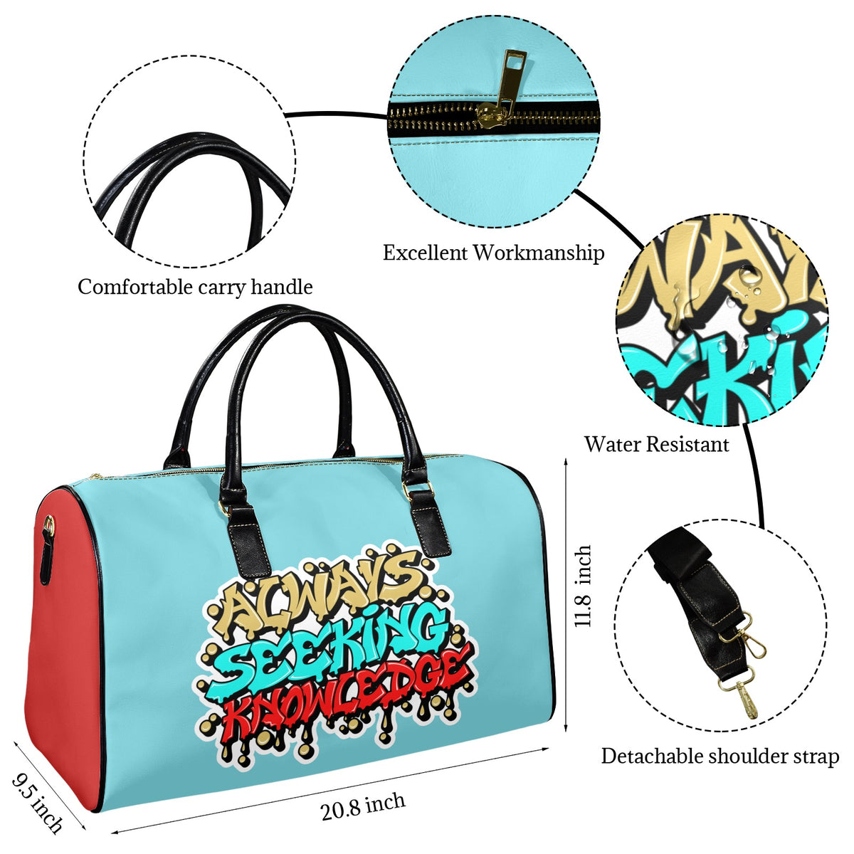 LITA WEEKENDER- URBAN DRIP TURQUOISE