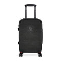Carry-On Suitcase with Monogrammed Circle Logo — Durable Black Travel Luggage