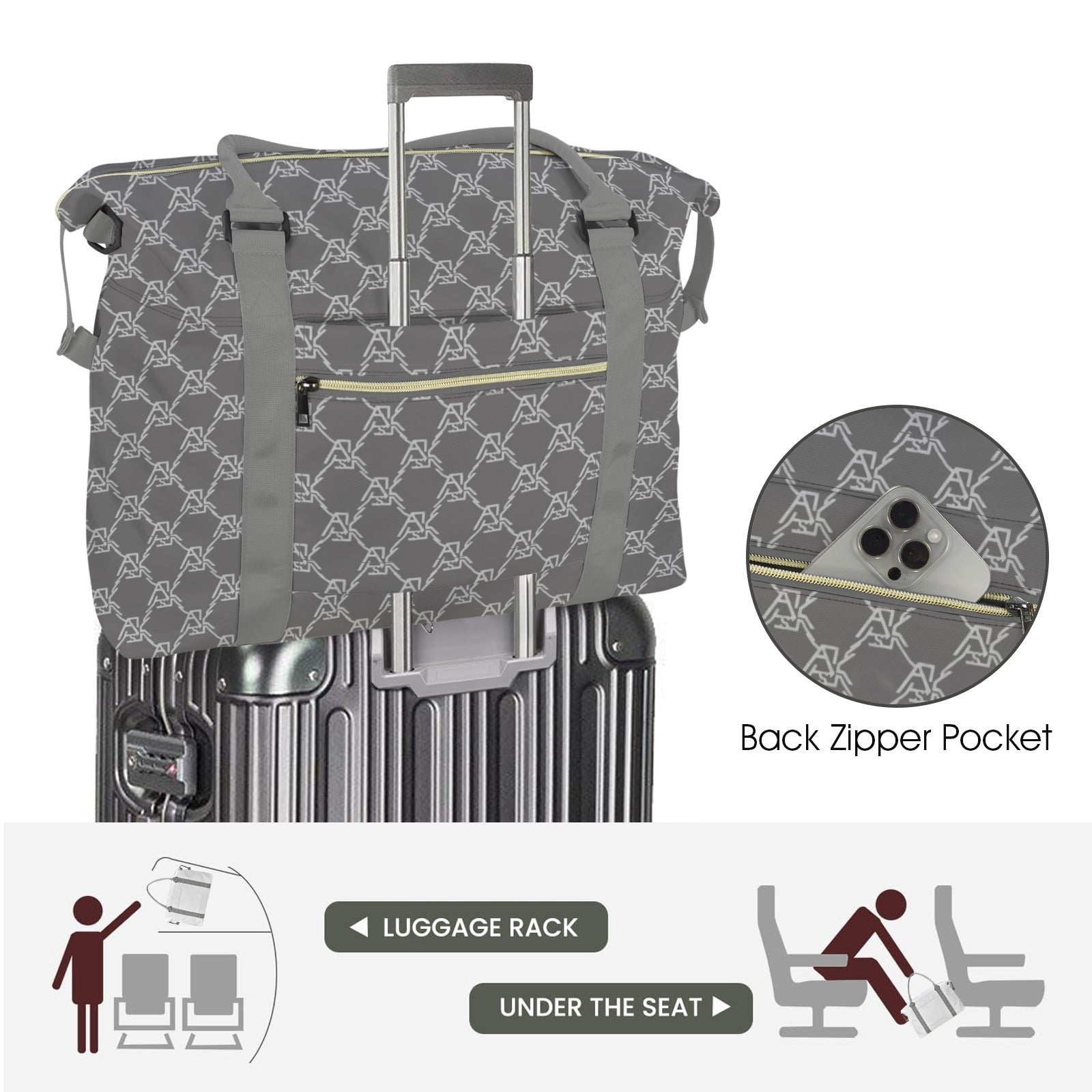 ASK DIAMOND CREST TRAVEL TROLLEY-GRAY