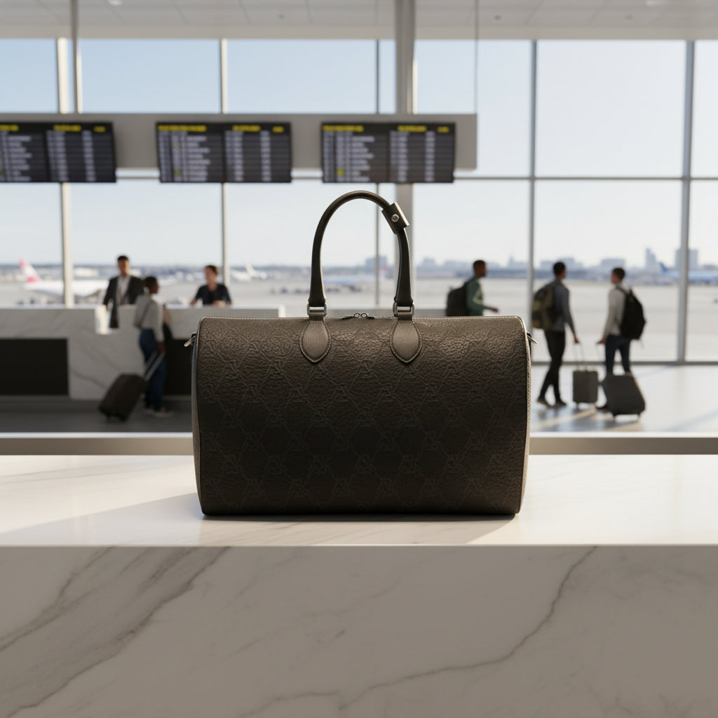 KAM DIAMOND CREST A.S.K. BLK ON BLK DUFFLE