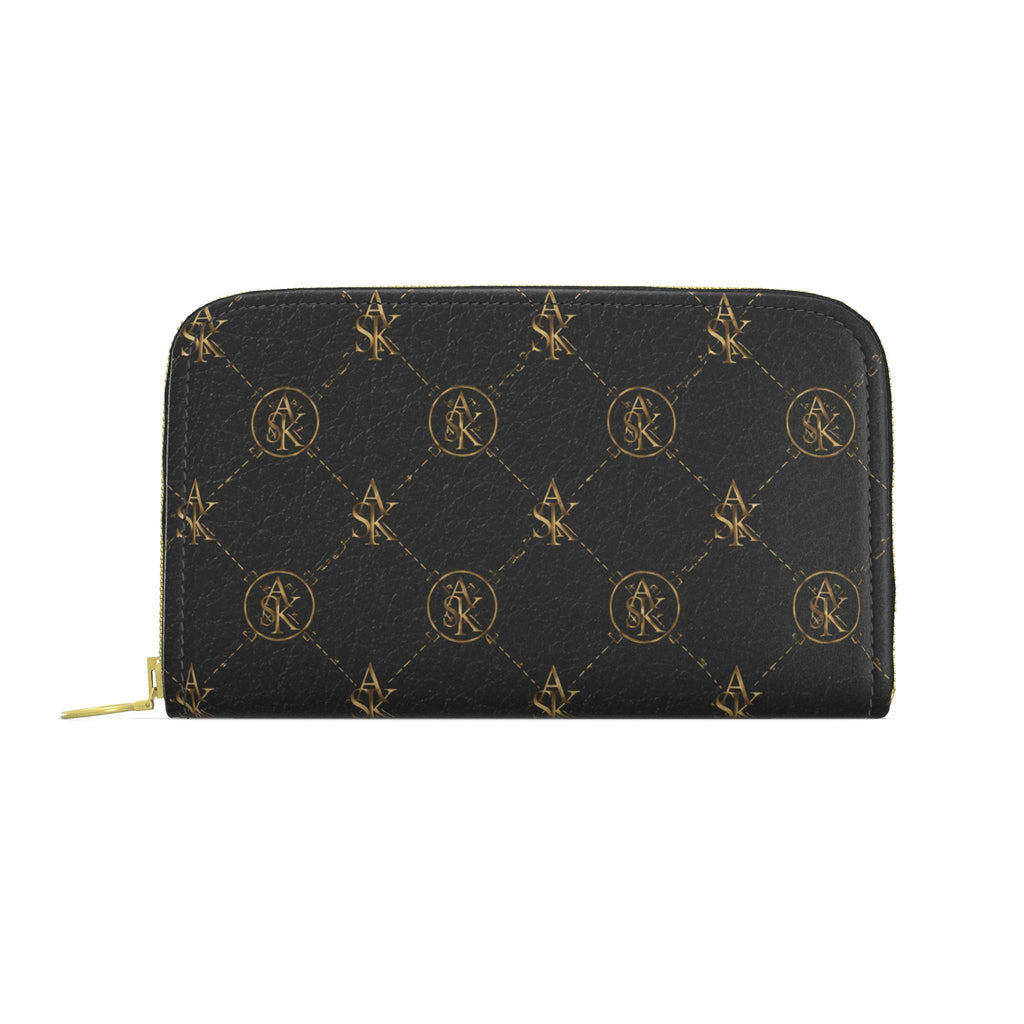 LOIS ZIP MONOGRAM BRW/GOLD PURSE