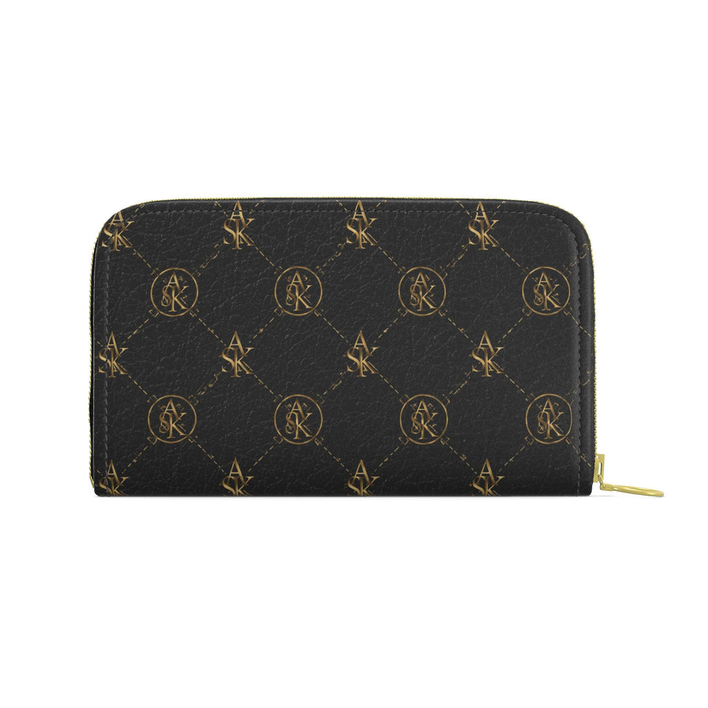 LOIS ZIP MONOGRAM BRW/GOLD PURSE