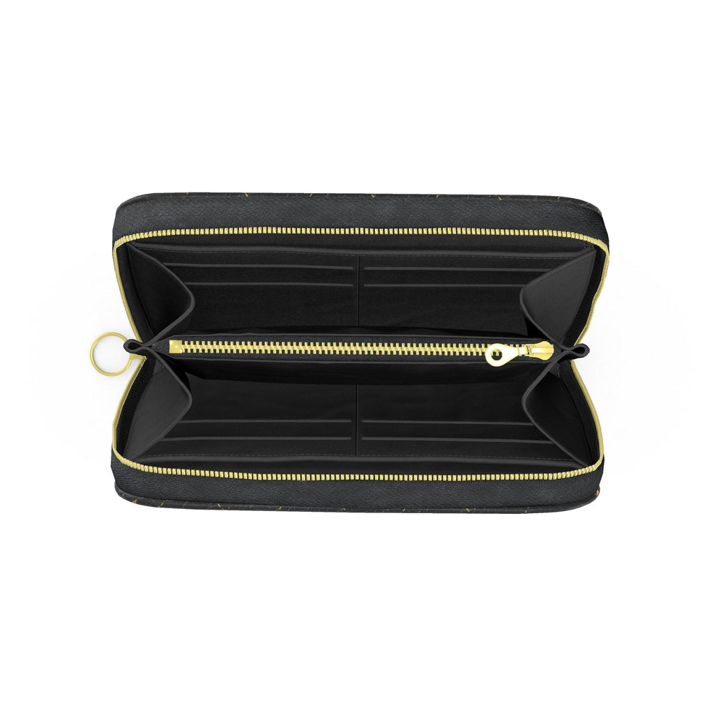 LOIS ZIP MONOGRAM BRW/GOLD PURSE