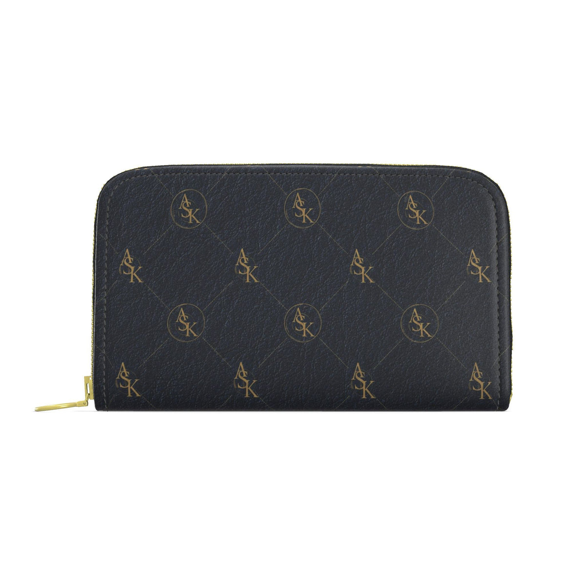 LOIS ZIP MONOGRAM BLK/GOLD PURSE