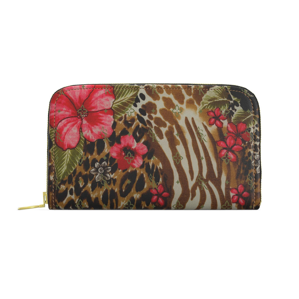 LOIS ZIP CHEETAH FLORAL PURSE