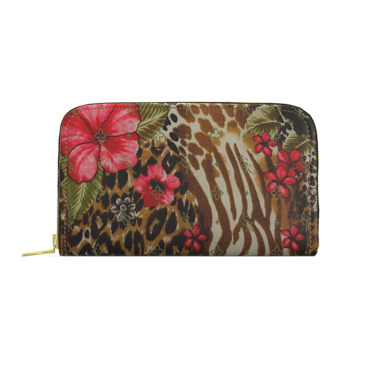 LOIS ZIP CHEETAH FLORAL PURSE