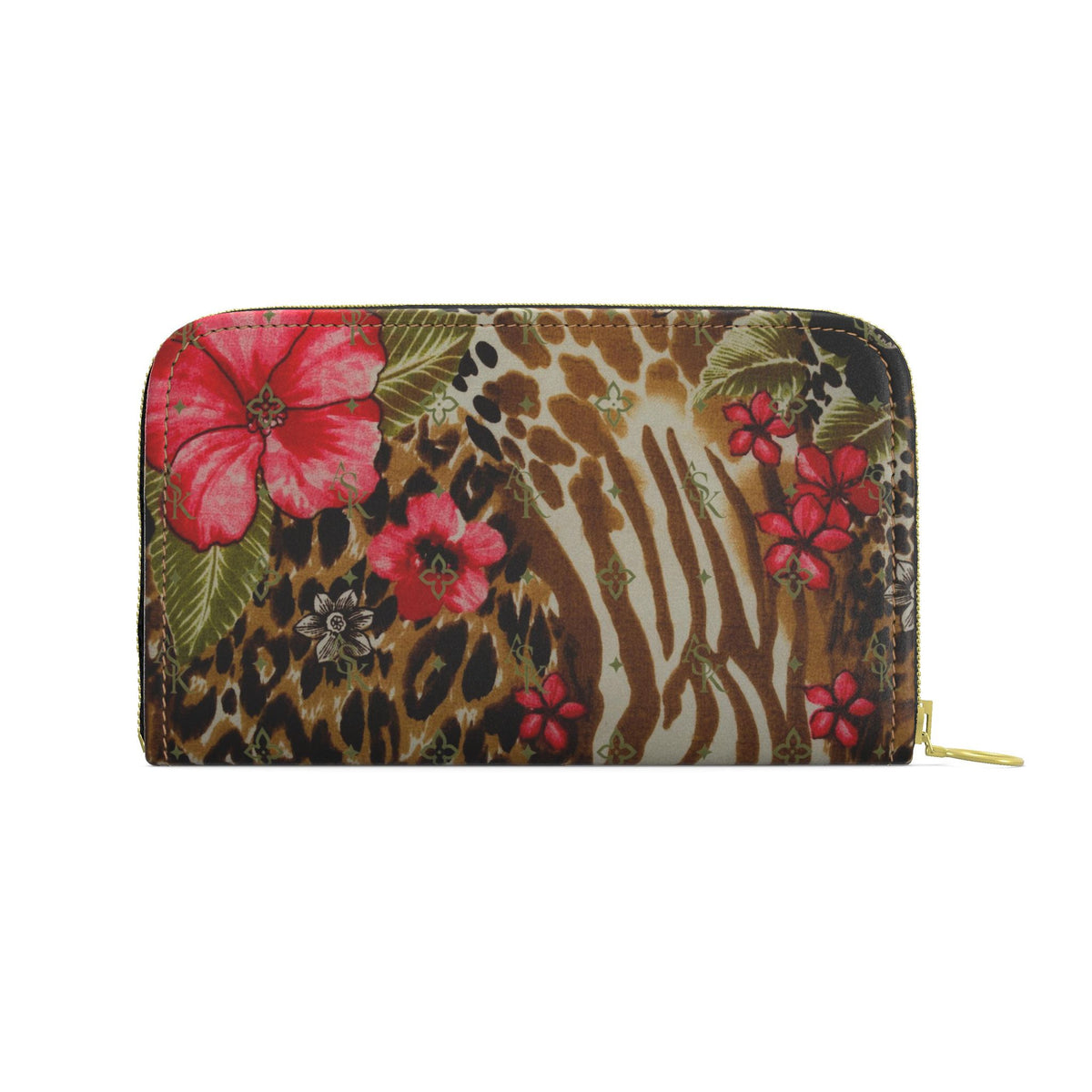 LOIS ZIP CHEETAH FLORAL PURSE