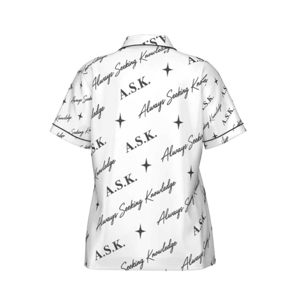 ASK MONOGRAM WHITE  2 PIECE PJ'S