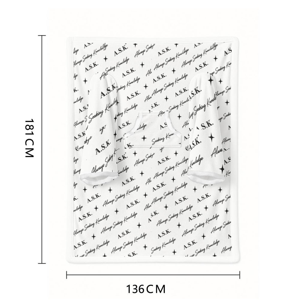 A.S.K. MONOGRAM COZY WEARABLE BLANKET (white)