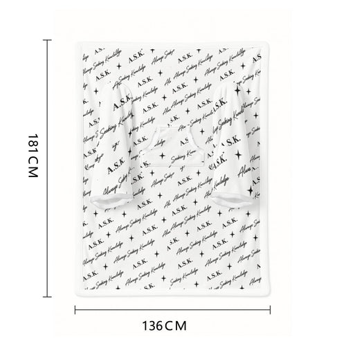 A.S.K. MONOGRAM COZY WEARABLE BLANKET (white)