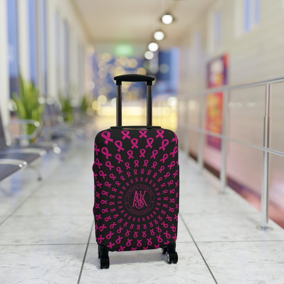 REVA ROLLER  Luggage Cover — Pink Ribbon Travel Protector