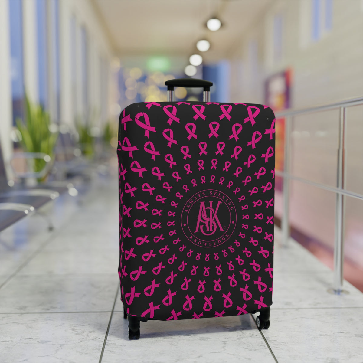 REVA ROLLER  Luggage Cover — Pink Ribbon Travel Protector
