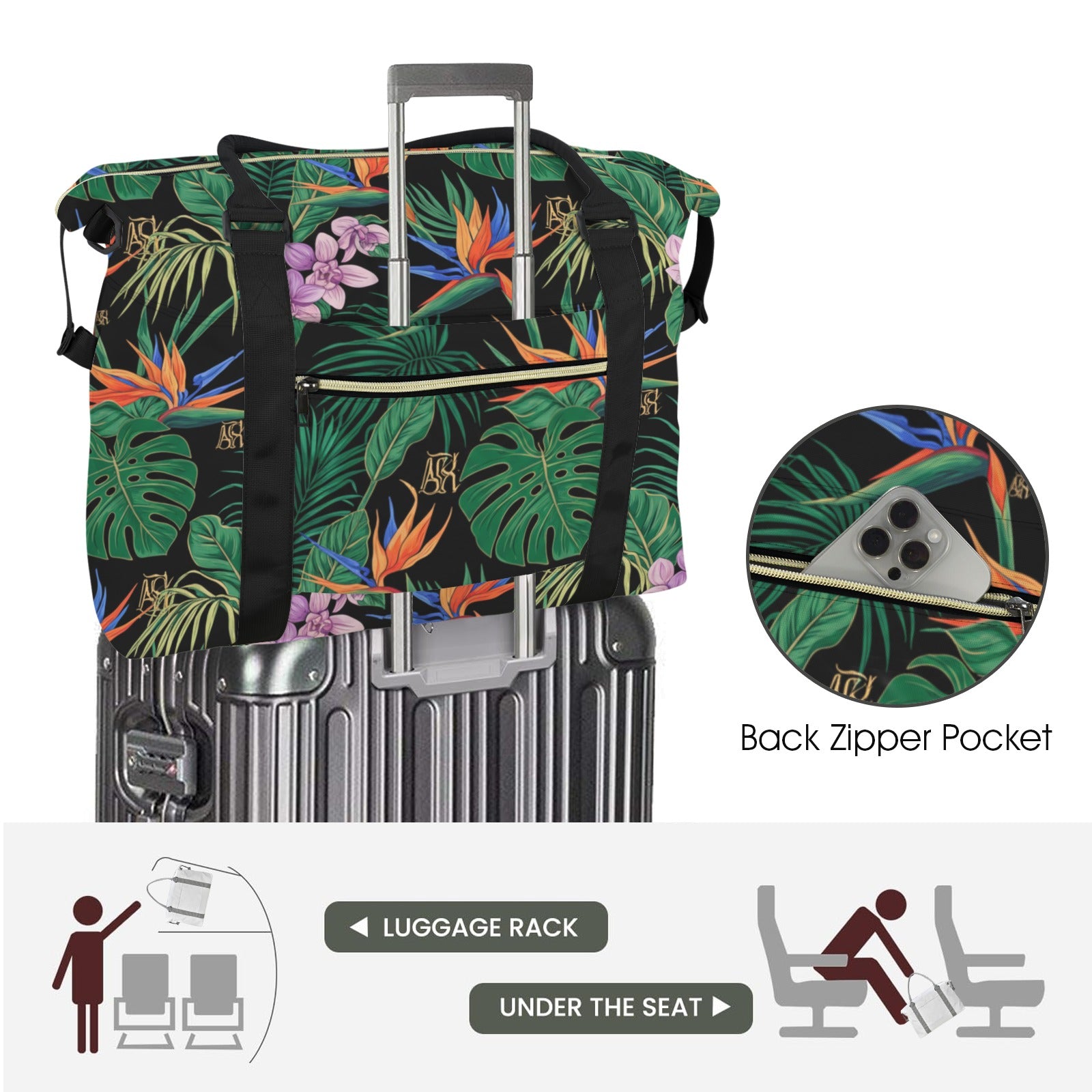 ASK  BOTANICAL TRAVEL TROLLEY-ORANGE