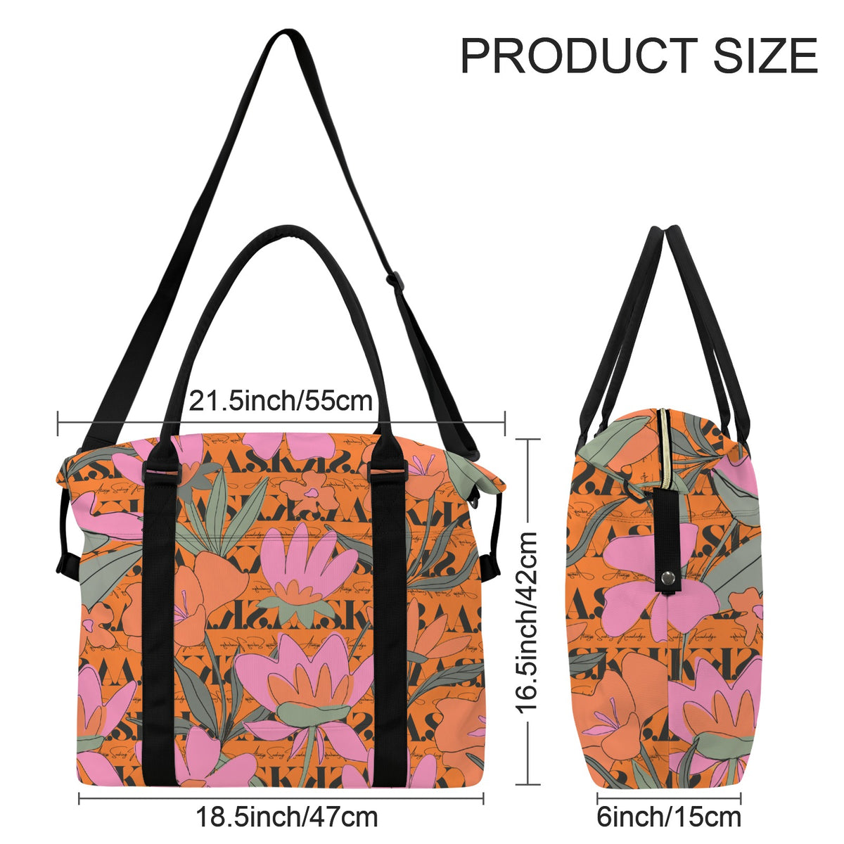 BODEDA ASK TRAVEL TROLLEY-SIGNATURE  FLORAL ORANGE
