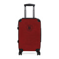 Red Monogram Carry-On Suitcase – Personalized Travel Luggage with Classic Crest