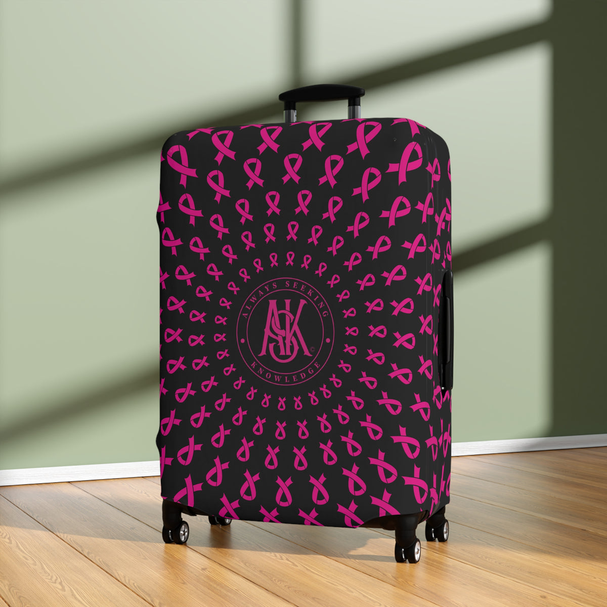 REVA ROLLER  Luggage Cover — Pink Ribbon Travel Protector