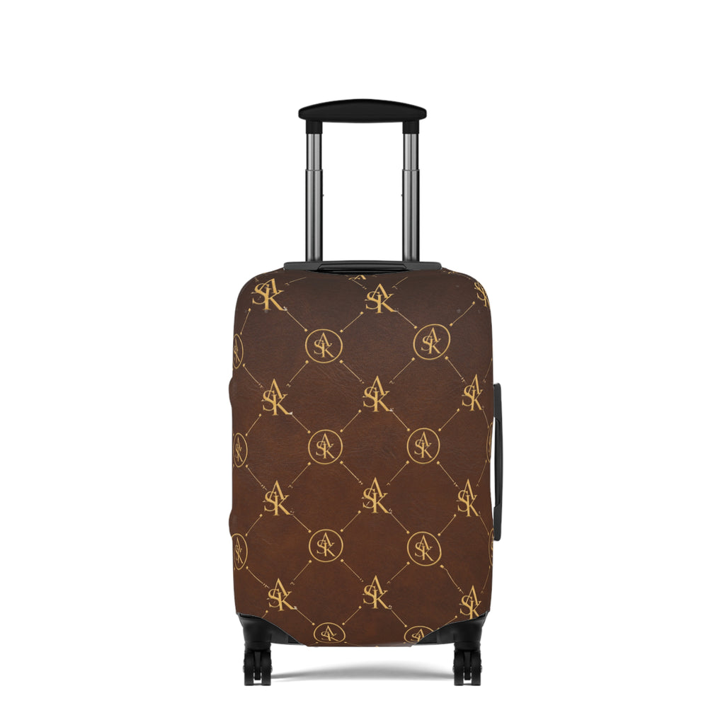 Monogrammed Brown Luggage Cover – Luxury Travel Protector