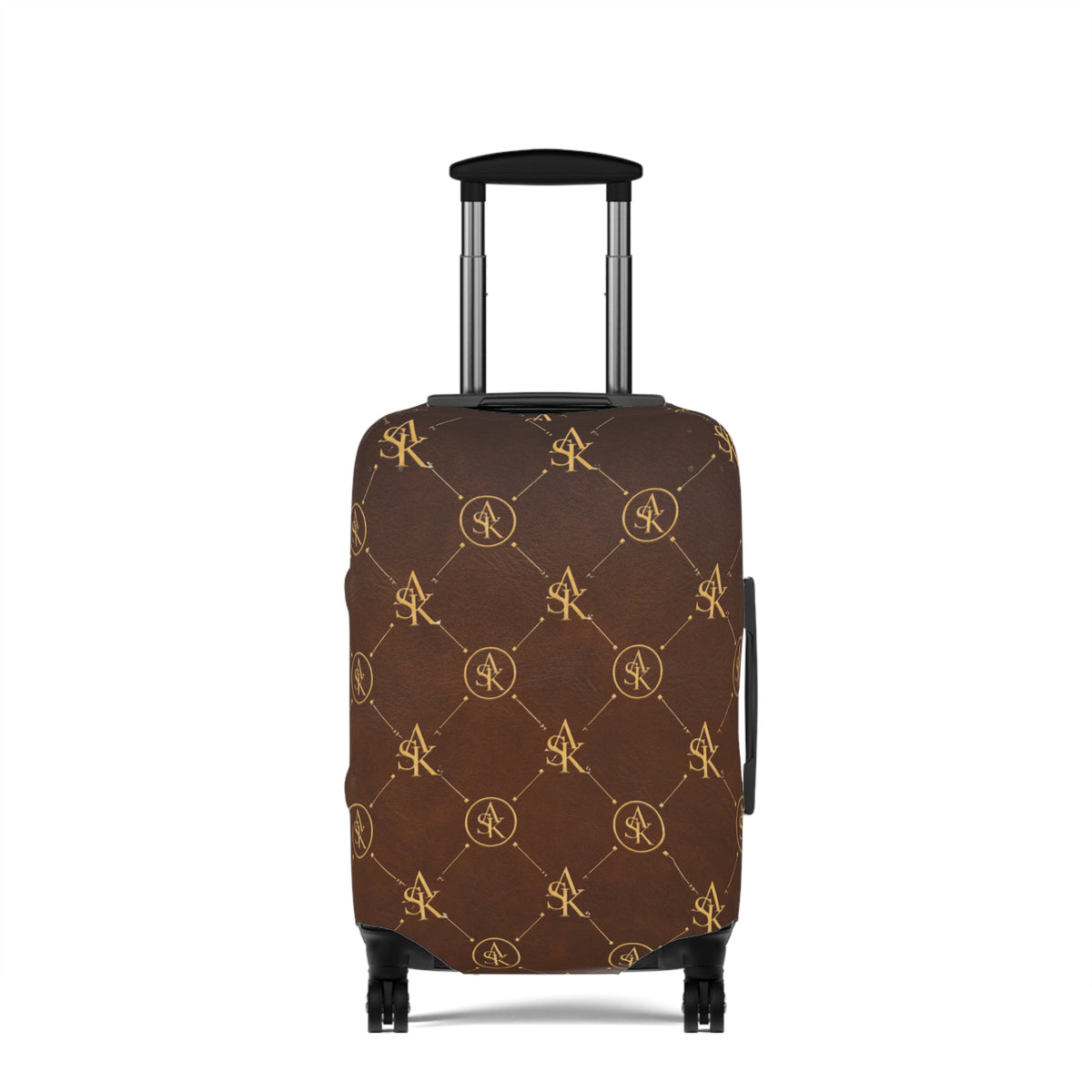 Monogrammed Brown Luggage Cover – Luxury Travel Protector