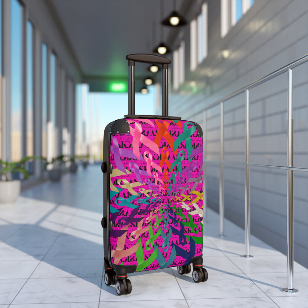 Vibrant Kaleidoscope Suitcase – Colorful Travel Carry-On with Psychedelic Floral Burst Design