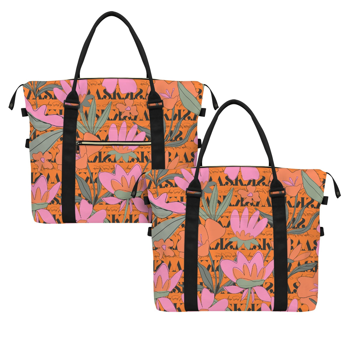 BODEDA ASK TRAVEL TROLLEY-SIGNATURE  FLORAL ORANGE