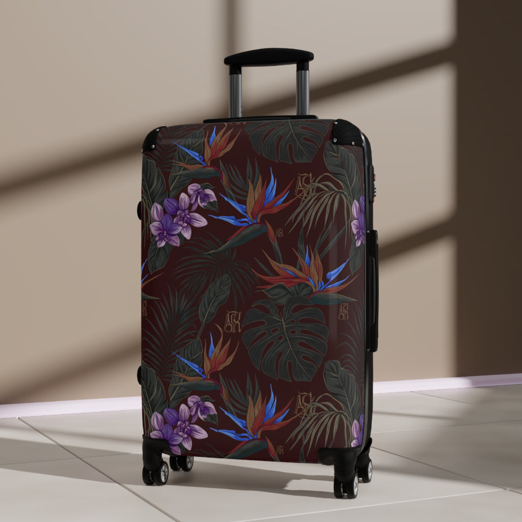 Tropical Night Carry-On Suitcase — Floral Bird of Paradise Luggage