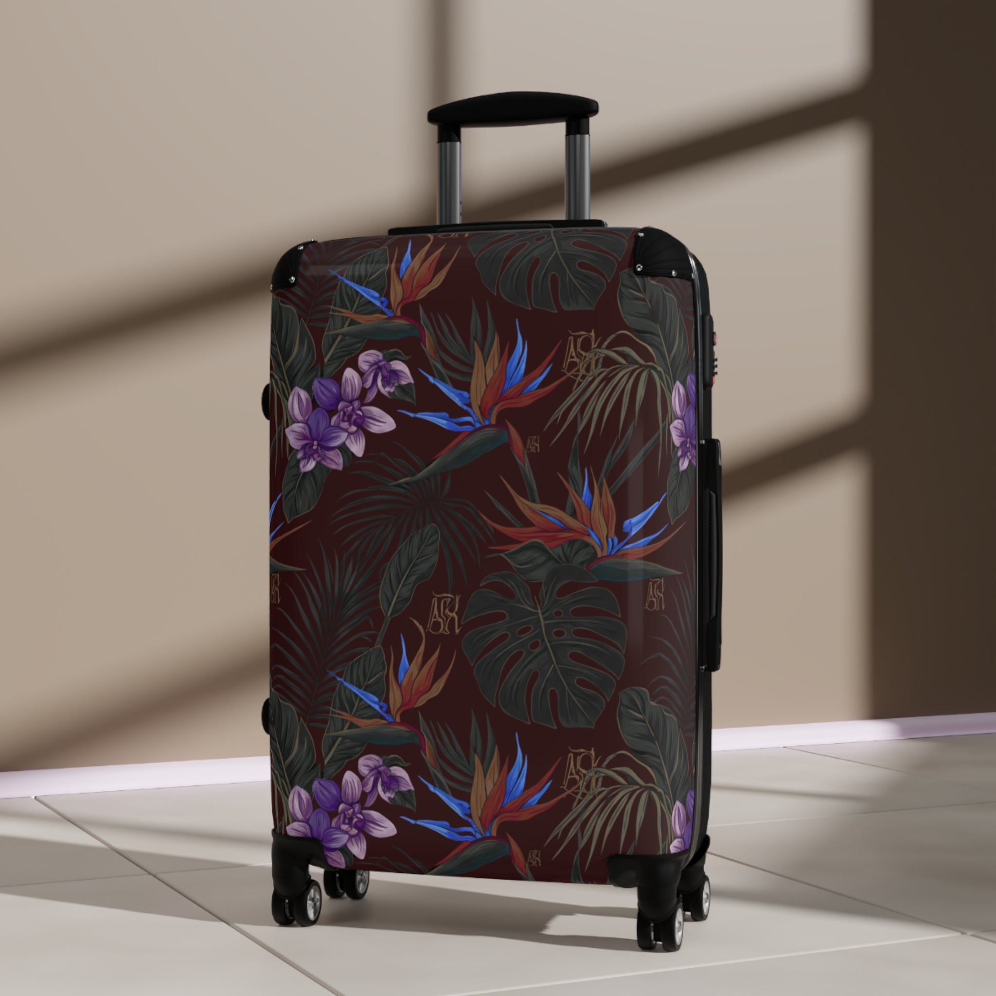 Tropical Night Carry-On Suitcase — Floral Bird of Paradise Luggage