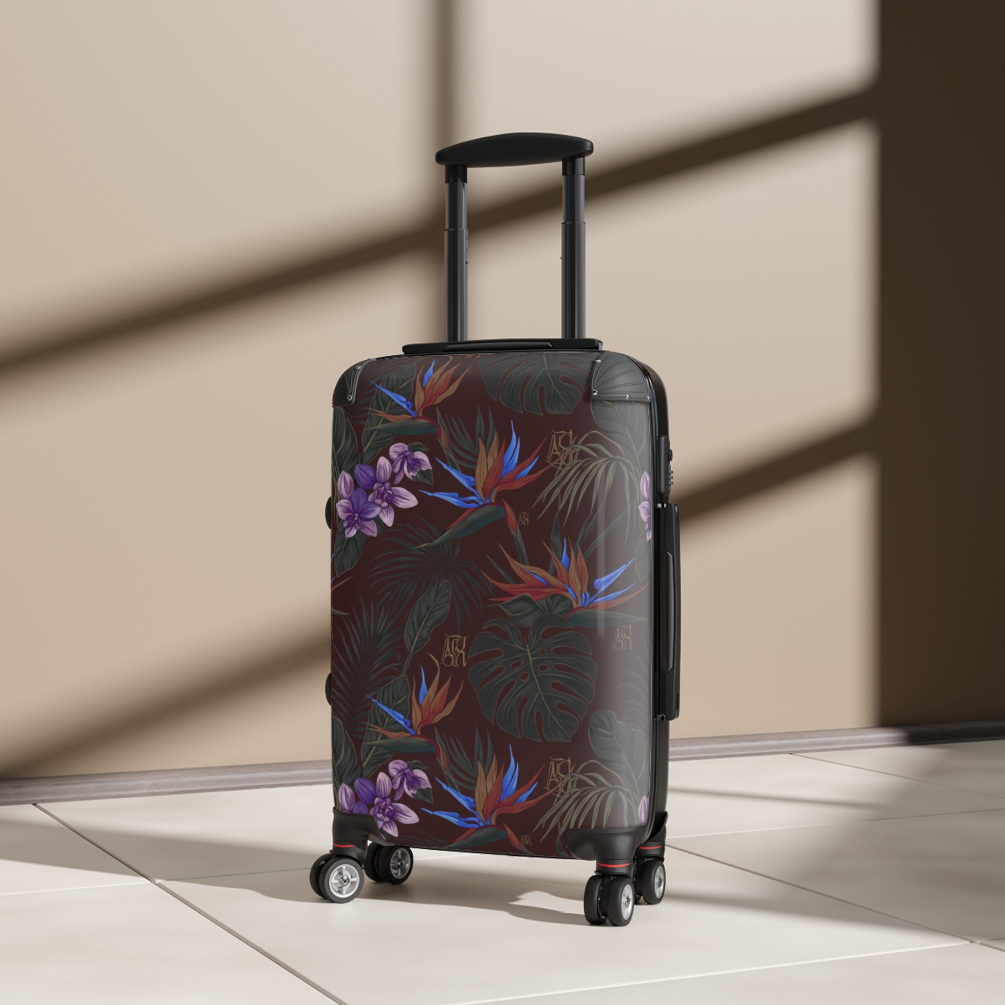 Tropical Night Carry-On Suitcase — Floral Bird of Paradise Luggage