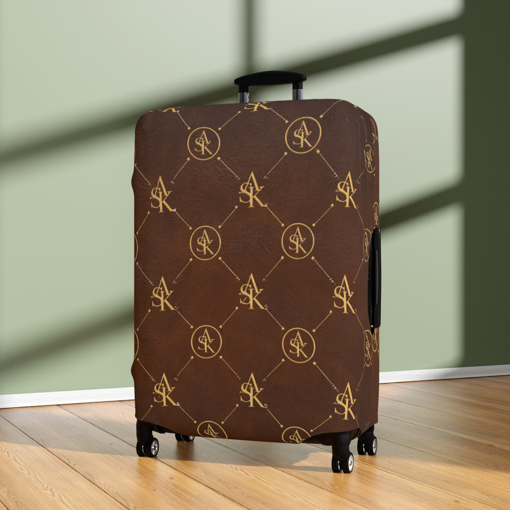 Monogrammed Brown Luggage Cover – Luxury Travel Protector