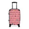 Suitcase — Pink Travel Luggage with Retro Pattern | Personalized Carry-On