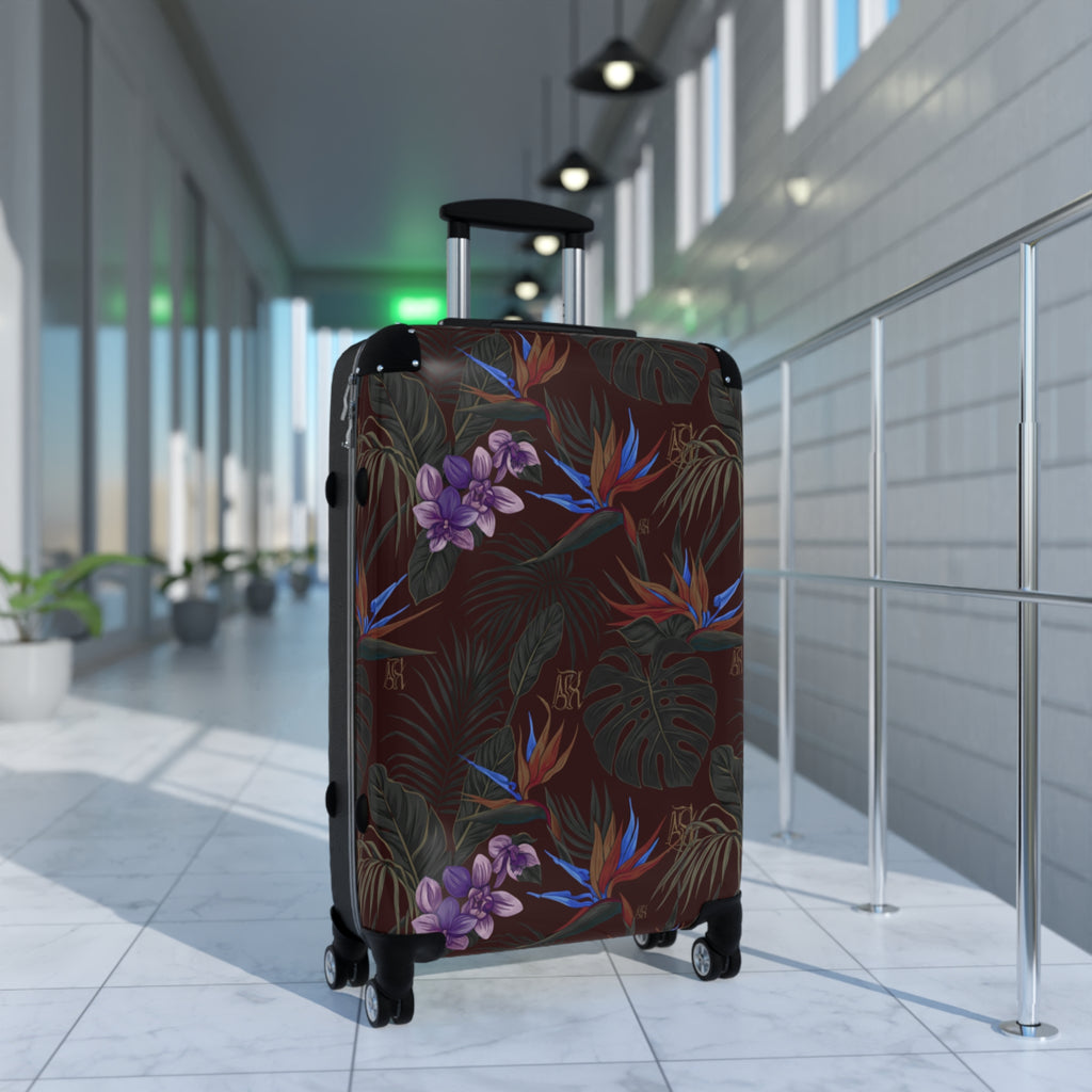 Tropical Night Carry-On Suitcase — Floral Bird of Paradise Luggage