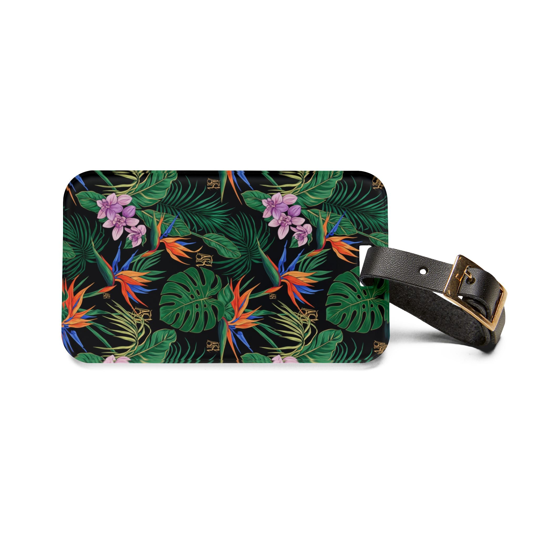 Tropical Floral Luggage Tag — Bird of Paradise & Monstera Travel ID