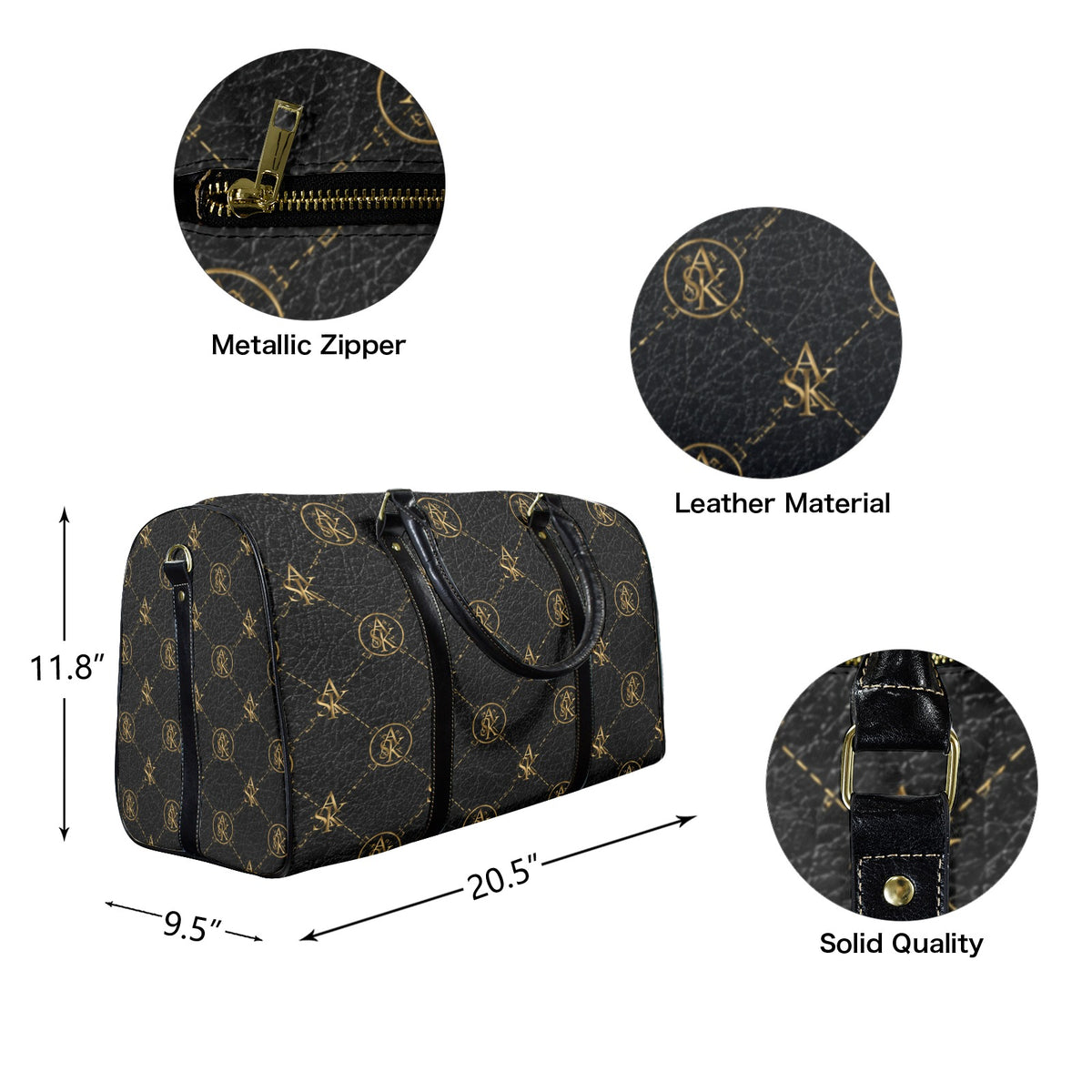 MICHAEL TRAVELER -MONOGRAM BLK/GLD)