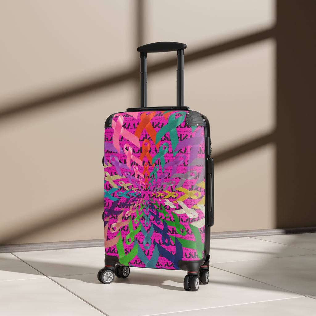 Vibrant Kaleidoscope Suitcase – Colorful Travel Carry-On with Psychedelic Floral Burst Design