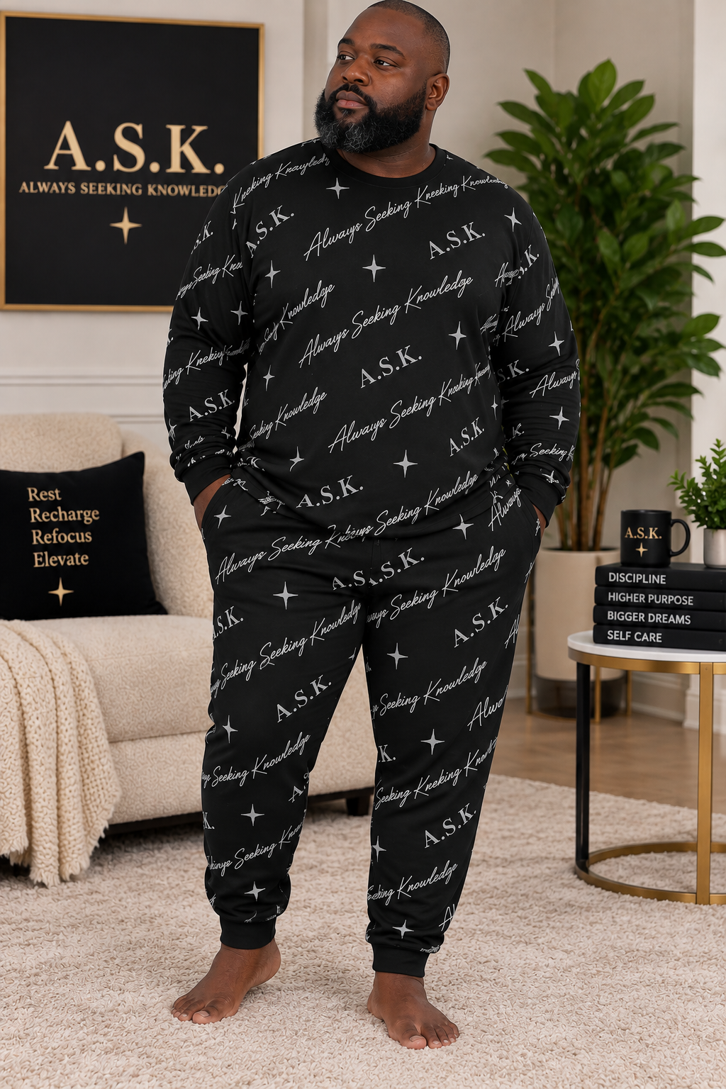ASK MONOGRAM MEN'S LOUNGE SET