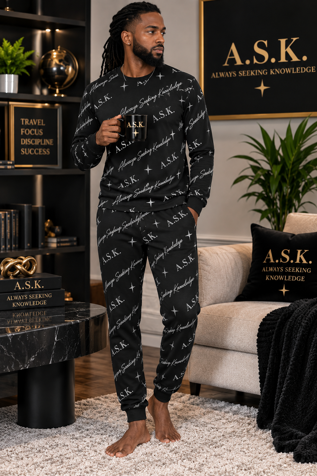 ASK MONOGRAM MEN'S LOUNGE SET