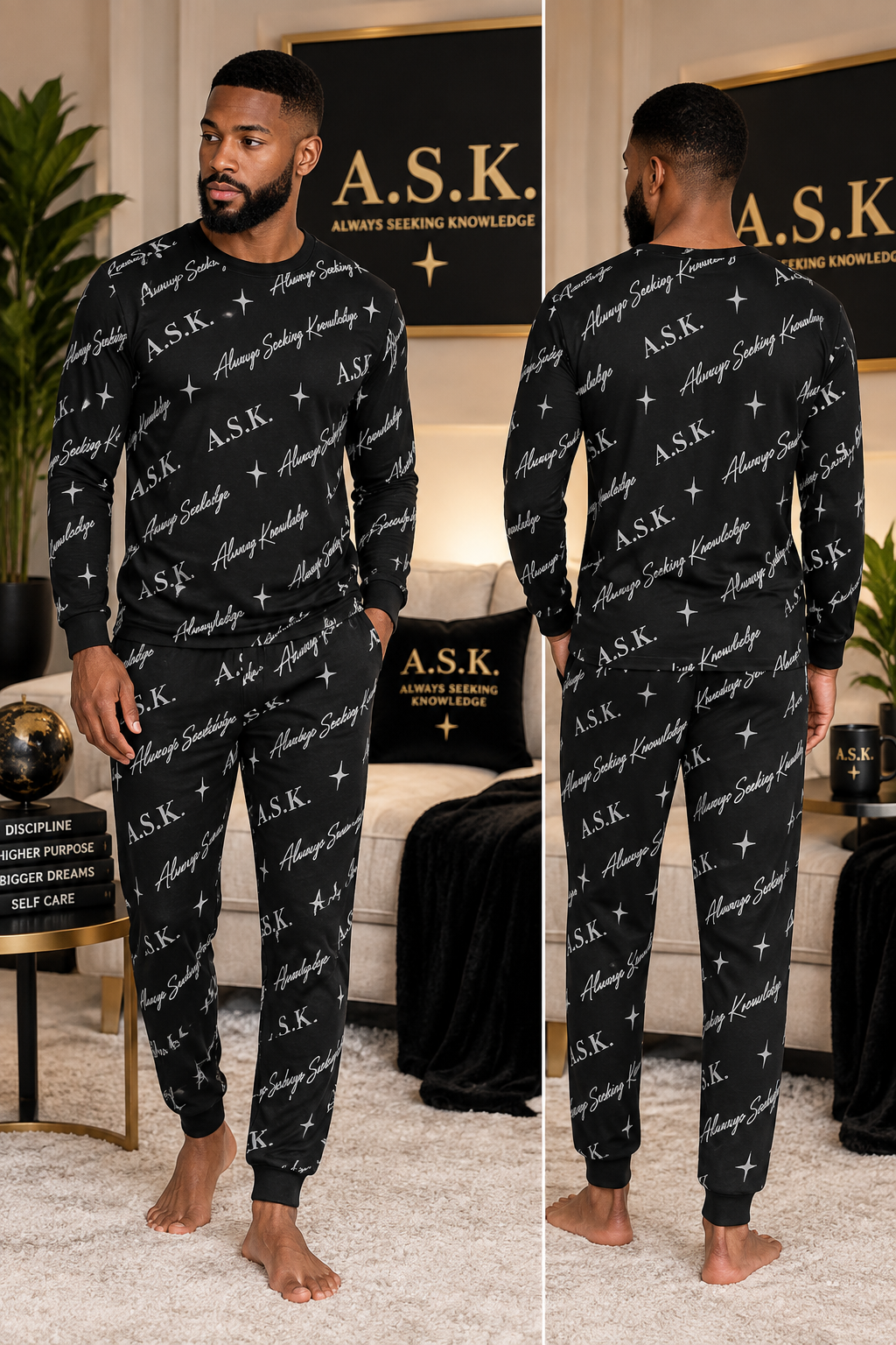 ASK MONOGRAM MEN'S LOUNGE SET