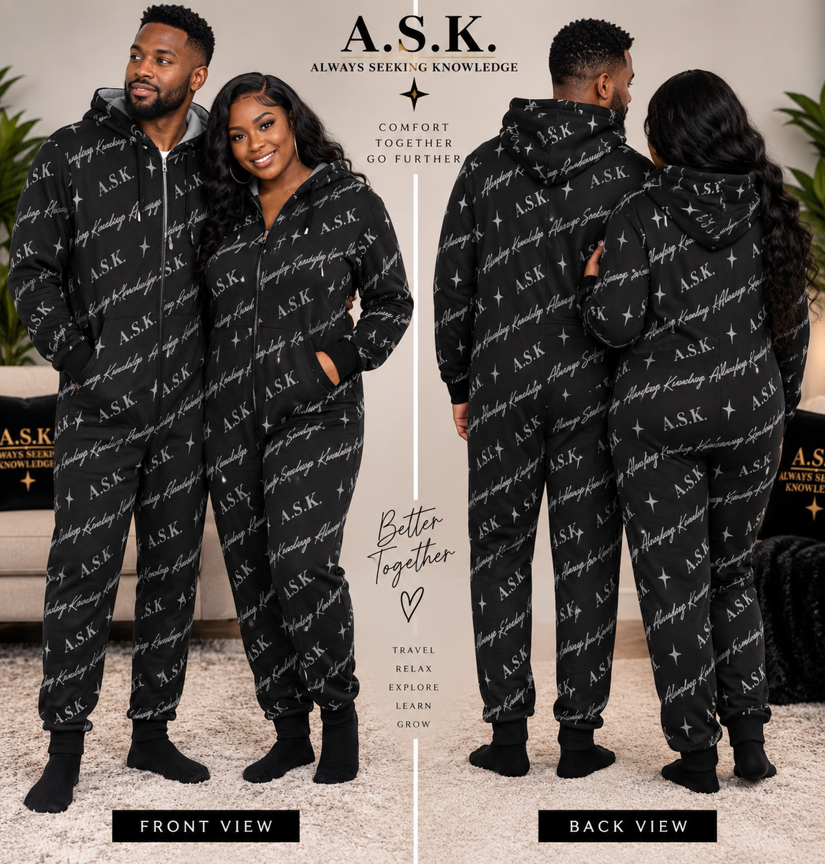 ASK MONOGRAM UNISEX ONESIE